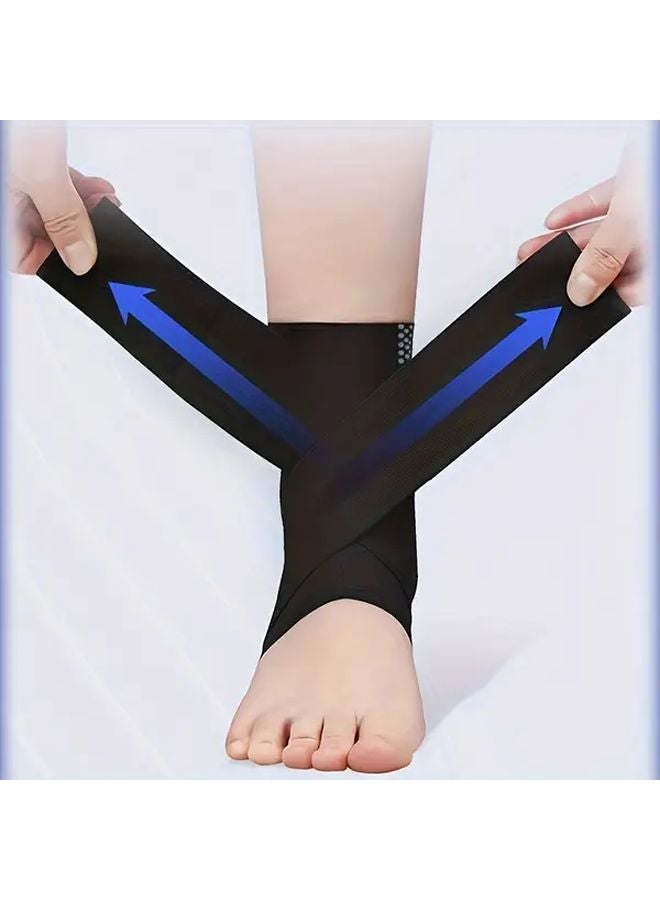 دعامة الكاحل القابلة للتعديل بالضغط الأسود مقاس L للجري وكرة السلة والتنس - Image 5